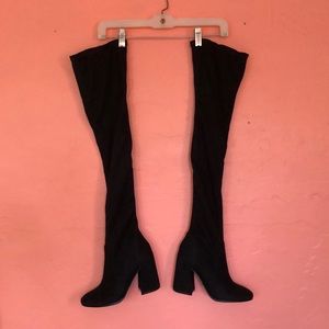 ASOS thigh high suede black heeled boots